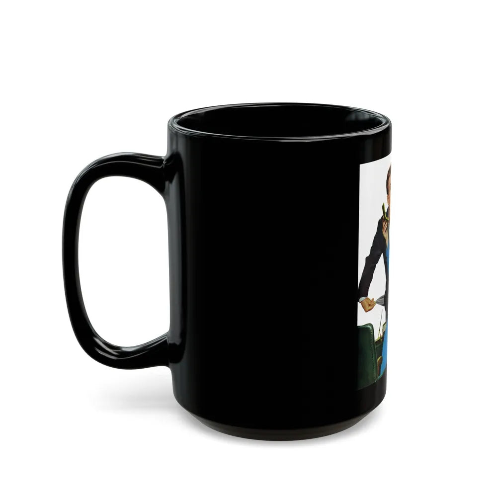 Gorgeous Skinflint, Saturday Evening Post, April 29, 1950 - Black Coffee Mug-Go Mug Yourself