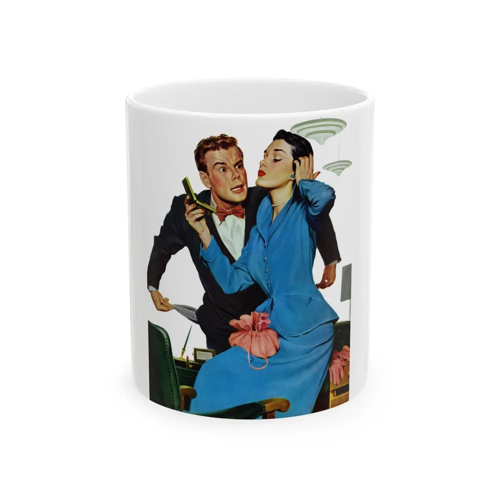 Gorgeous Skinflint, Saturday Evening Post, April 29, 1950 - White Coffee Mug-11oz-Go Mug Yourself