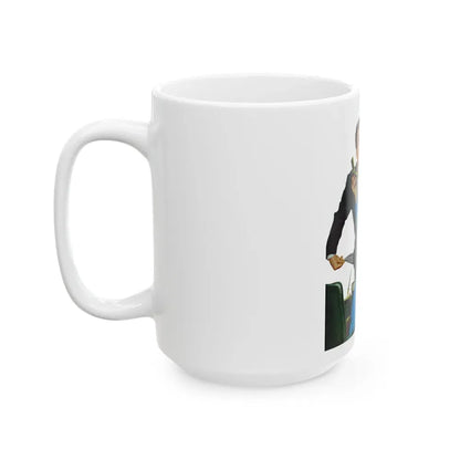 Gorgeous Skinflint, Saturday Evening Post, April 29, 1950 - White Coffee Mug - Go Mug Yourself