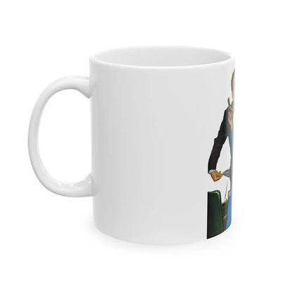 Gorgeous Skinflint, Saturday Evening Post, April 29, 1950 - White Coffee Mug-Go Mug Yourself