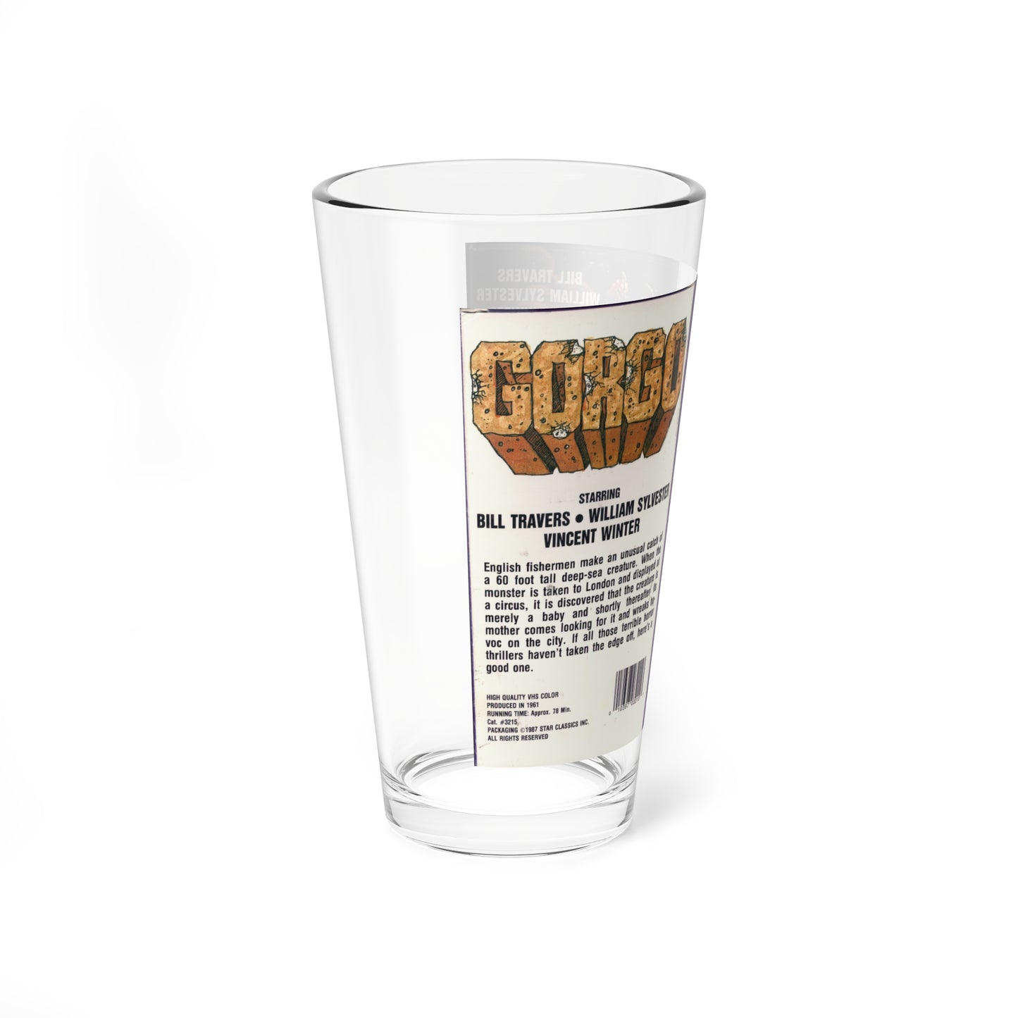 GORGO (VHS COVER) Pint Glass 16oz-Go Mug Yourself