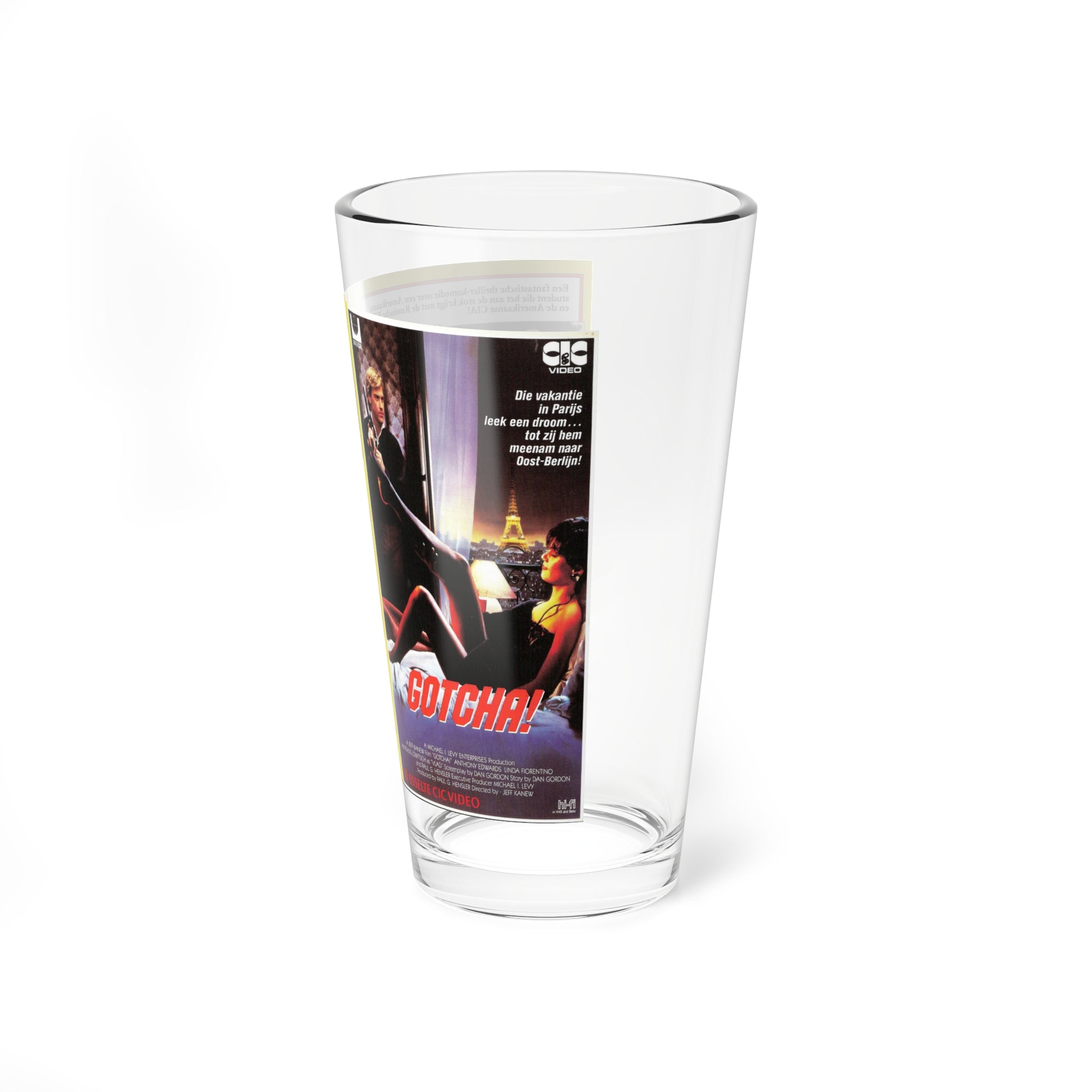 GOTCHA (VHS COVER) Pint Glass 16oz-Go Mug Yourself