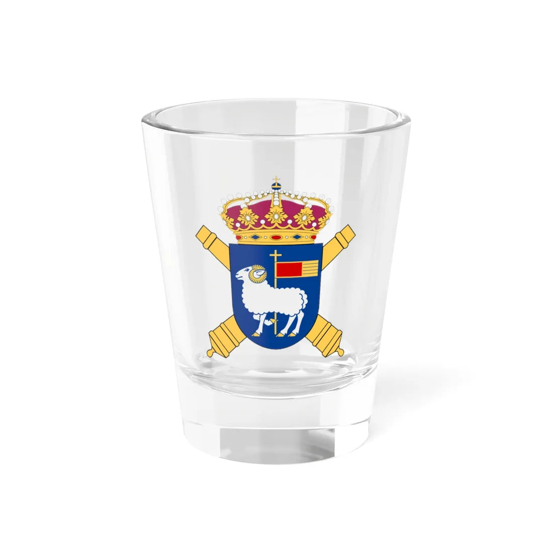 Gotlands artilleriregemente vapen (Sweden) (Coat of Arms) Shot Glass 1.5oz 1.5oz - Go Mug Yourself