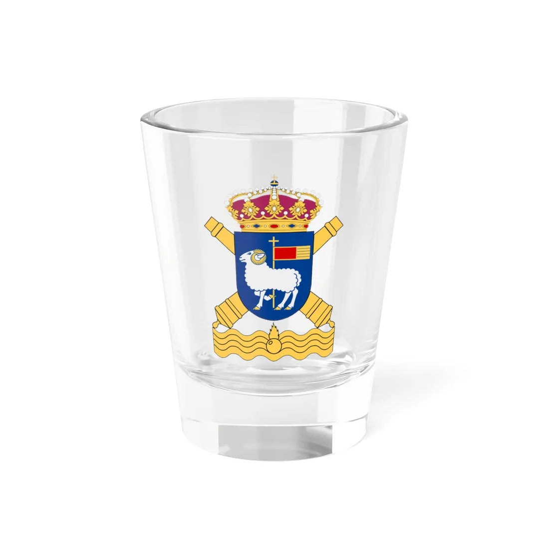 Gotlands kustartilleriregemente vapen (Sweden) (Coat of Arms) Shot Glass 1.5oz 1.5oz - Go Mug Yourself