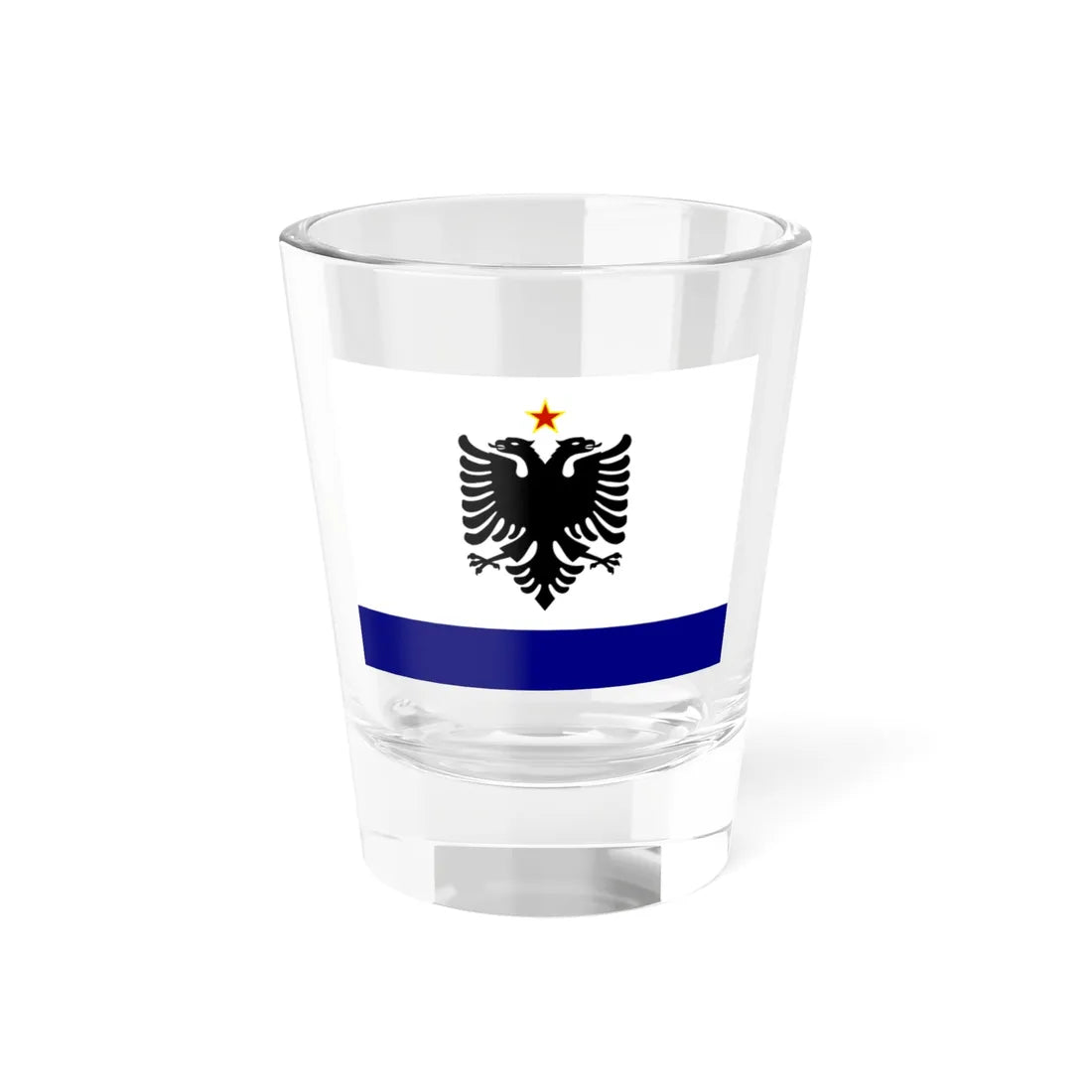Government Ensign of Albania 1958-1992 (Albania) Shot Glass 1.5oz 1.5oz - Go Mug Yourself