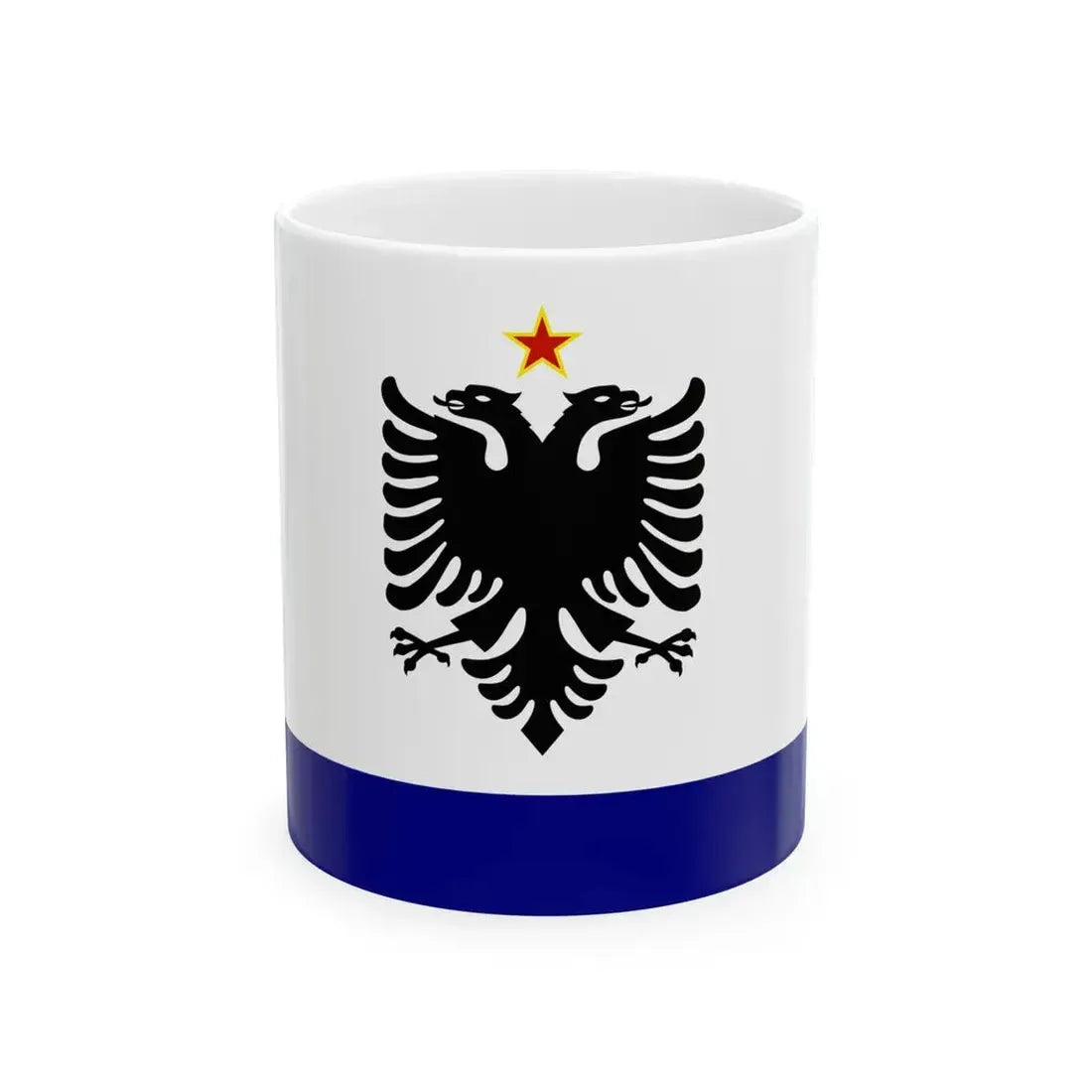 Government Ensign of Albania 1958-1992 (Albania) White Coffee Mug 11oz - Go Mug Yourself