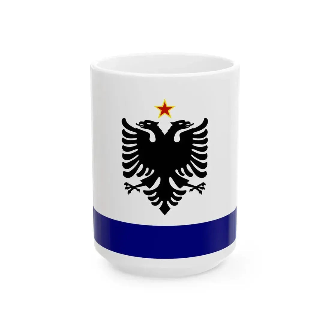 Government Ensign of Albania 1958-1992 (Albania) White Coffee Mug 15oz - Go Mug Yourself