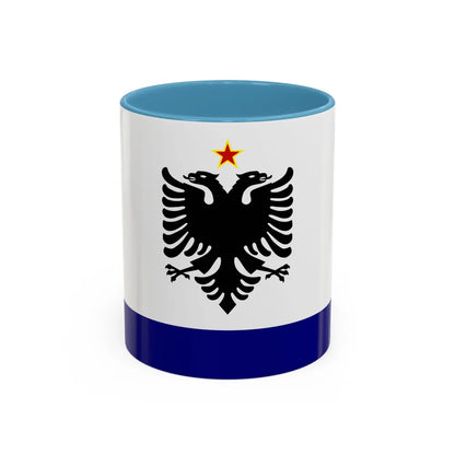 Government Ensign of Albania 1958 to 1992 - Accent Coffee Mug 11oz Light Blue - Go Mug Yourself