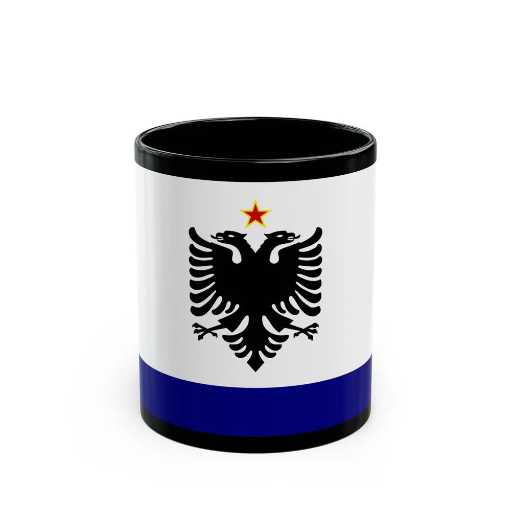 Government Ensign of Albania 1958 to 1992 - Black Coffee Mug-11oz-Go Mug Yourself