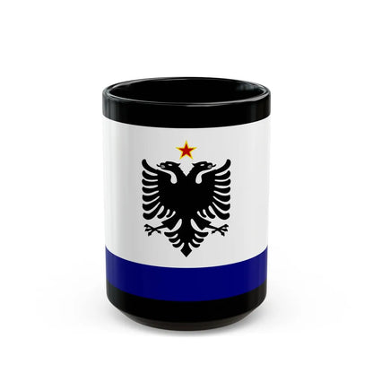 Government Ensign of Albania 1958 to 1992 - Black Coffee Mug-15oz-Go Mug Yourself