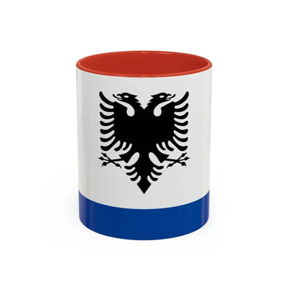 Government Ensign of Albania - Accent Coffee Mug 11oz Red - Go Mug Yourself