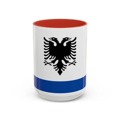 Government Ensign of Albania - Accent Coffee Mug 15oz Red - Go Mug Yourself