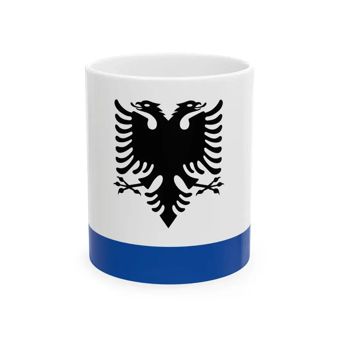 Government Ensign of Albania (Albania) White Coffee Mug 11oz - Go Mug Yourself