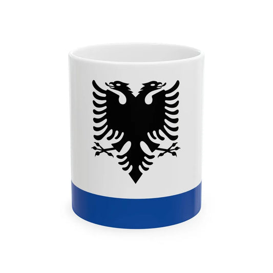 Government Ensign of Albania (Albania) White Coffee Mug 11oz - Go Mug Yourself