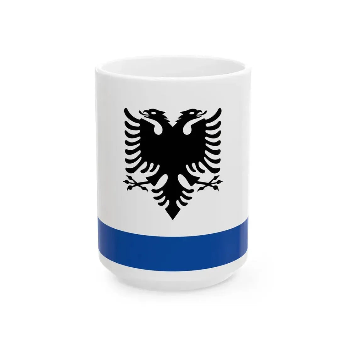 Government Ensign of Albania (Albania) White Coffee Mug 15oz - Go Mug Yourself