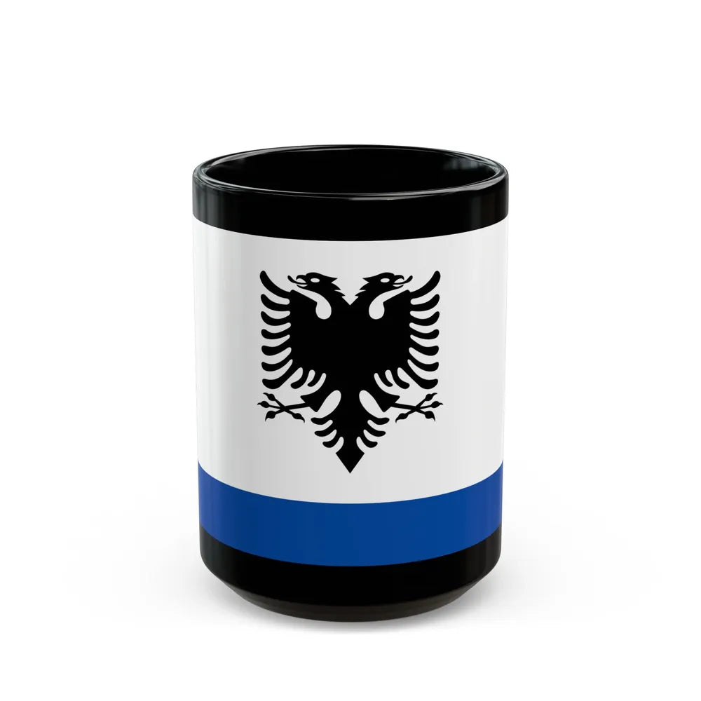 Government Ensign of Albania - Black Coffee Mug-15oz-Go Mug Yourself