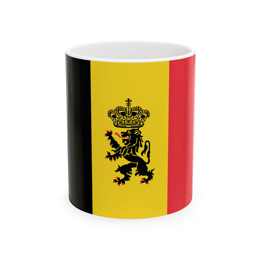 Government Ensign of Belgium (Belgium) White Coffee Mug-11oz-Go Mug Yourself