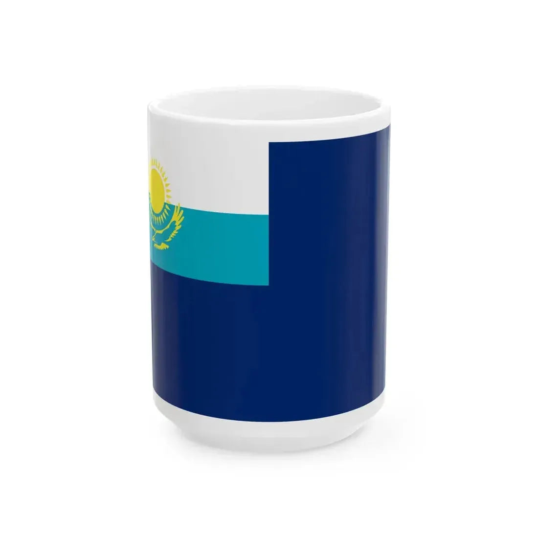 Government Ensign of Kazakhstan (Kazakhstan) White Coffee Mug 15oz - Go Mug Yourself