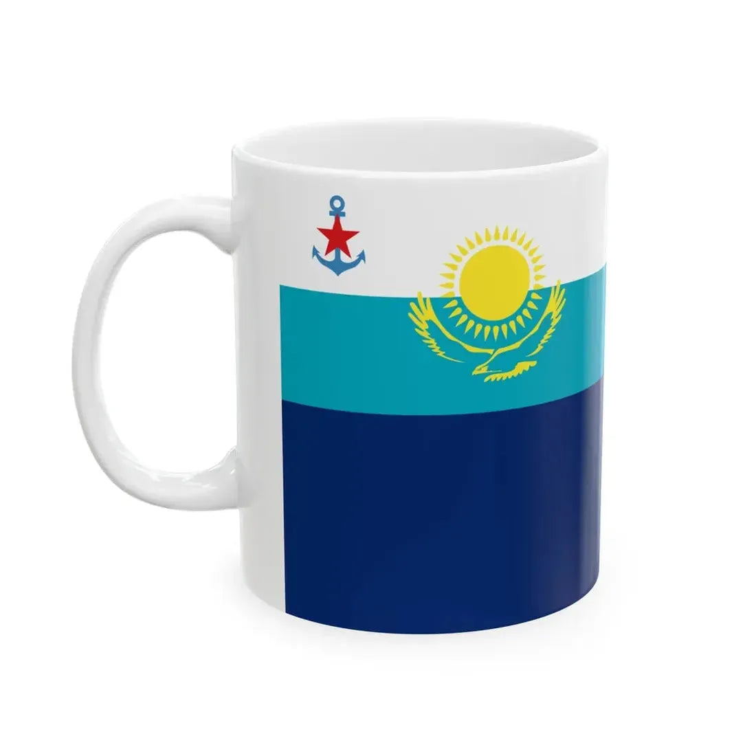 Government Ensign of Kazakhstan (Kazakhstan) White Coffee Mug - Go Mug Yourself