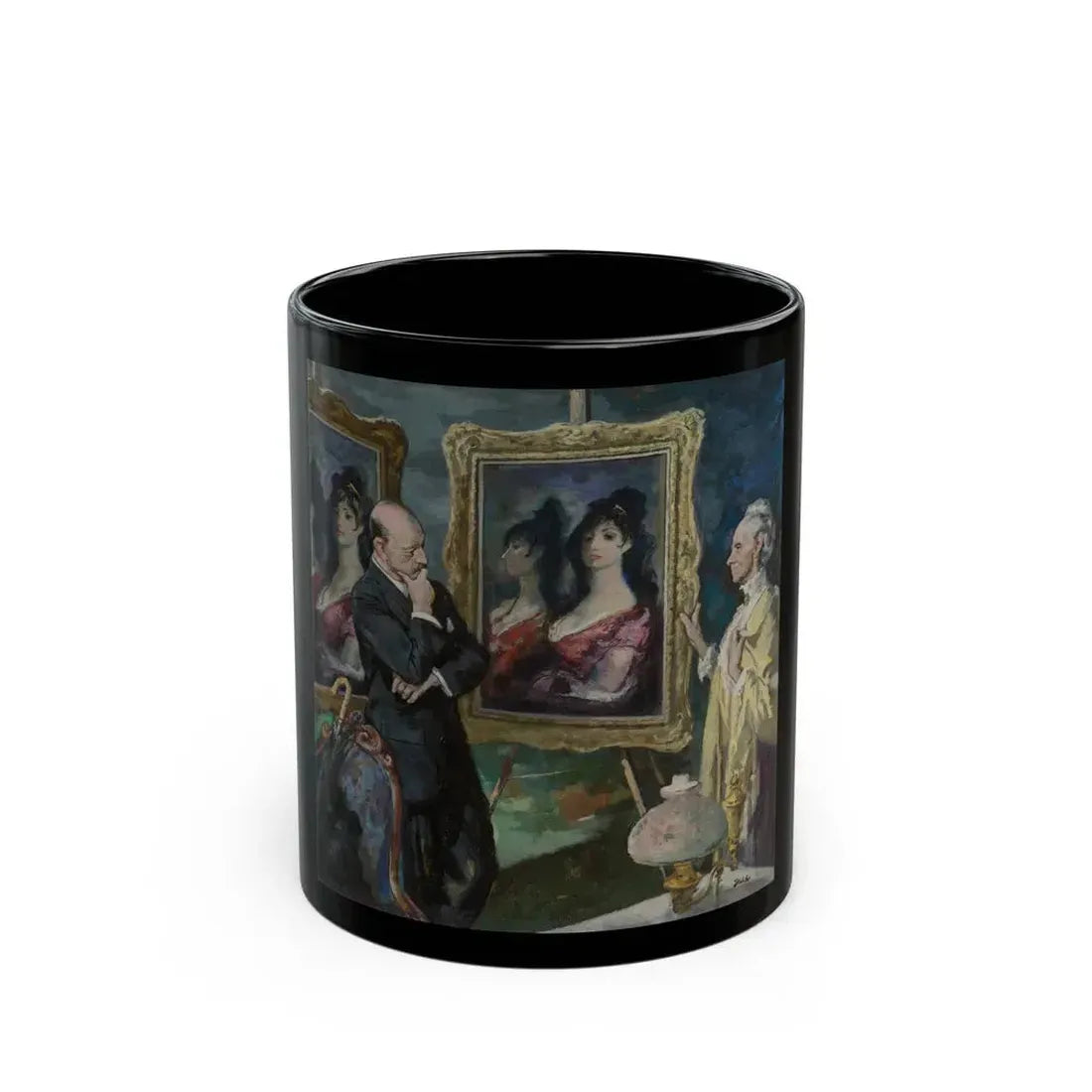 Goya's Galore, The Saturday Evening Post interior illustration - Black Coffee Mug 11oz - Go Mug Yourself
