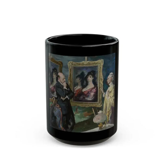 Goya's Galore, The Saturday Evening Post interior illustration - Black Coffee Mug 15oz - Go Mug Yourself