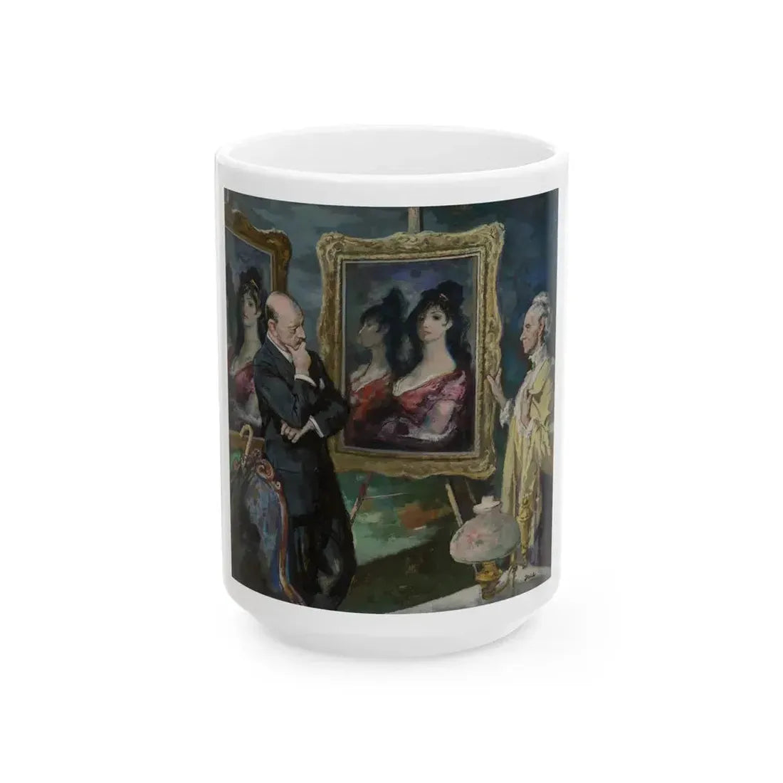 Goya's Galore, The Saturday Evening Post interior illustration - White Coffee Mug 15oz - Go Mug Yourself