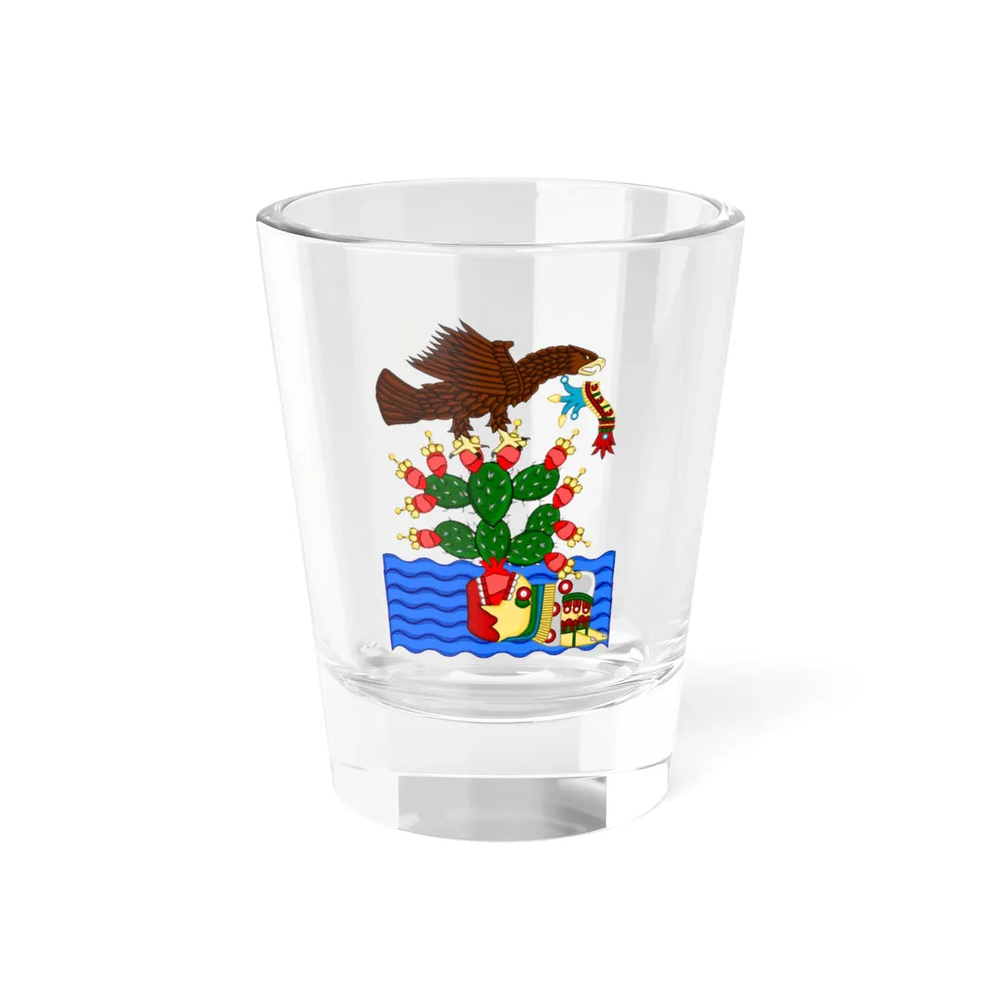Grabado de la Fundación de México (Mexico) (Coat of Arms) Shot Glass 1.5oz 1.5oz - Go Mug Yourself