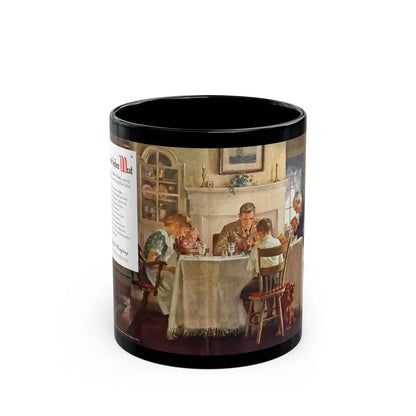 Grace before Meat for Swift & Company, The Saturday Evening Post, April 21, 1945 - Black Coffee Mug-11oz-Go Mug Yourself