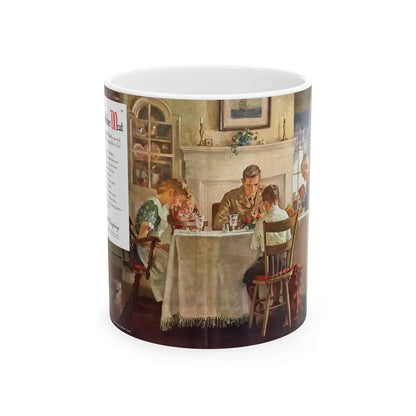 Grace before Meat for Swift & Company, The Saturday Evening Post, April 21, 1945 - White Coffee Mug-11oz-Go Mug Yourself