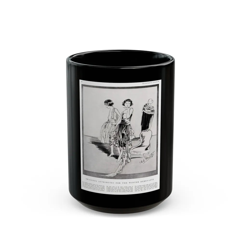 Graceful Attributes ..., Harper's Bazaar, November 1920 - Black Coffee Mug-15oz-Go Mug Yourself