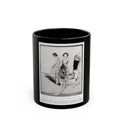 Graceful Attributes ..., Harper's Bazaar, November 1920 - Black Coffee Mug 11oz - Go Mug Yourself