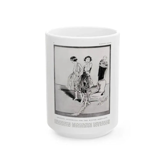 Graceful Attributes ..., Harper's Bazaar, November 1920 - White Coffee Mug 15oz - Go Mug Yourself
