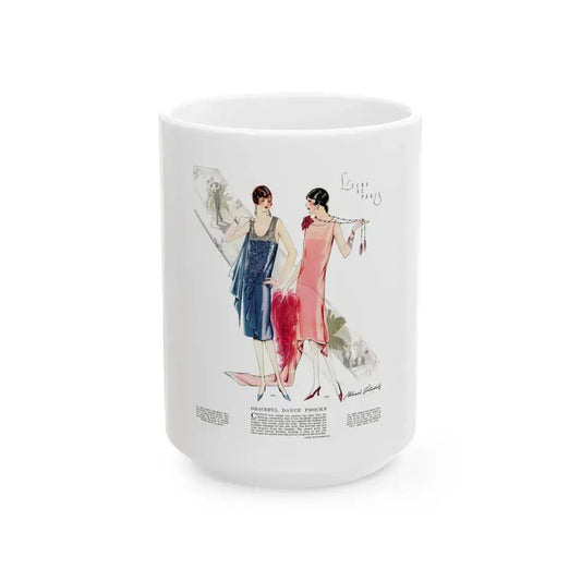 Graceful Dance Frocks, McCall's, July 1927 - White Coffee Mug 15oz - Go Mug Yourself