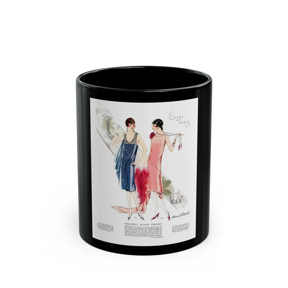 Graceful Dance Frocks, McCall's, July 1927 - Black Coffee Mug-11oz-Go Mug Yourself