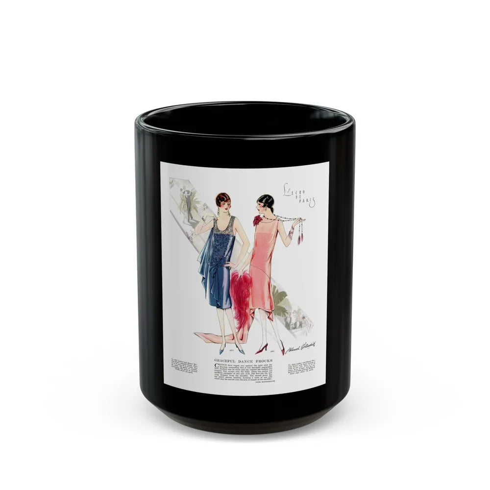 Graceful Dance Frocks, McCall's, July 1927 - Black Coffee Mug-15oz-Go Mug Yourself