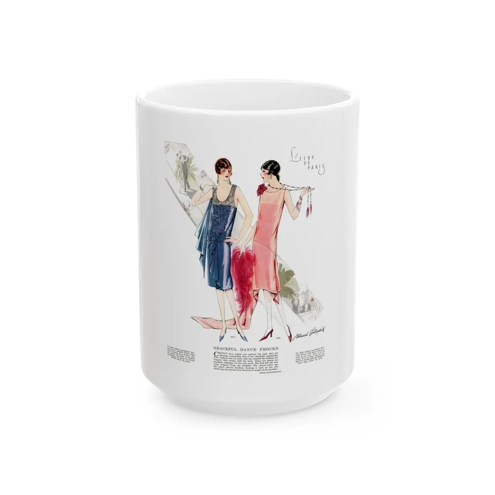 Graceful Dance Frocks, McCall's, July 1927 - White Coffee Mug-15oz-Go Mug Yourself