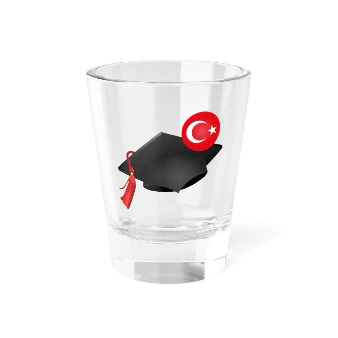 Graduation hat with Turkish flag (Turkey) Shot Glass 1.5oz 1.5oz - Go Mug Yourself