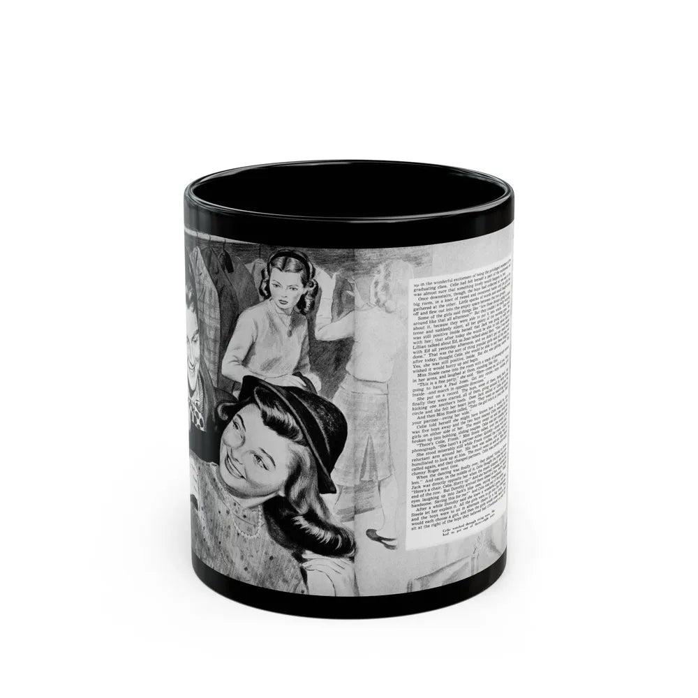 Graduation In January, Calling All Girls, January 1946 - Black Coffee Mug-11oz-Go Mug Yourself