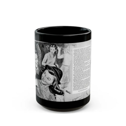 Graduation In January, Calling All Girls, January 1946 - Black Coffee Mug-15oz-Go Mug Yourself