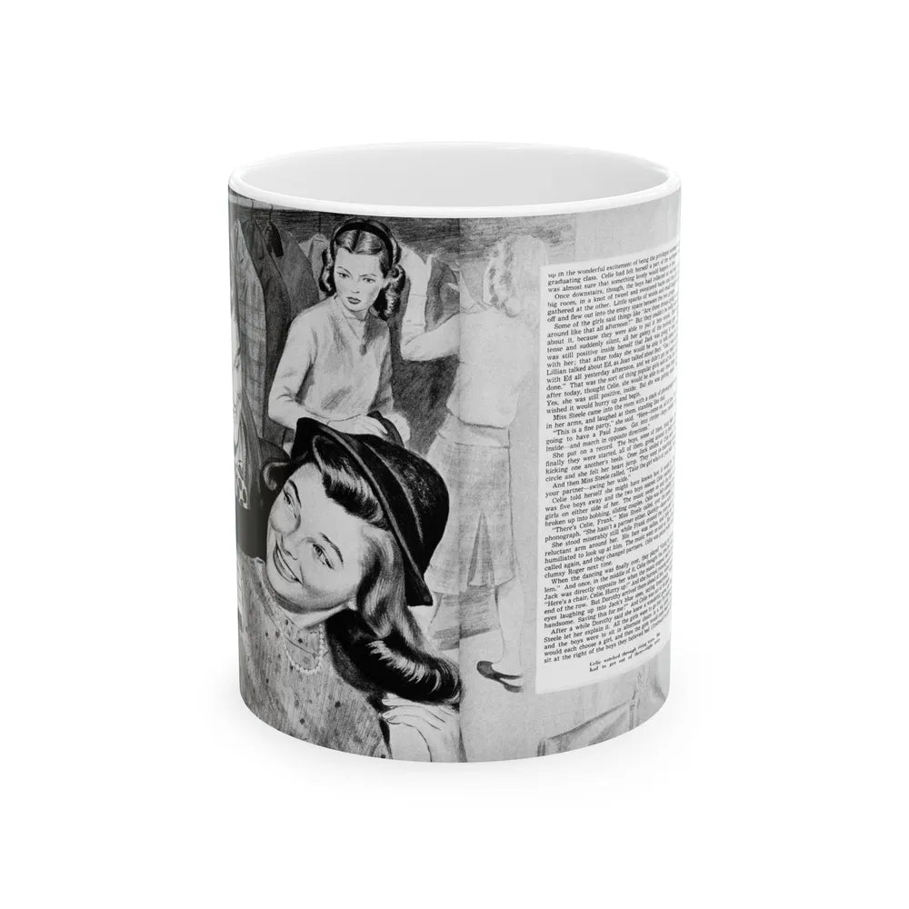 Graduation In January, Calling All Girls, January 1946 - White Coffee Mug-11oz-Go Mug Yourself