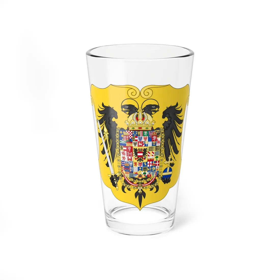 Grand Arms of Francis II Holy Roman Emperor 1804-1806 (Austria) (Coat of Arms) Pint Glass 16oz 16oz - Go Mug Yourself