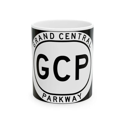 Grand Central Pkwy Shield (New York) (Road Sign) White Coffee Mug 11oz - Go Mug Yourself
