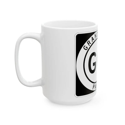 Grand Central Pkwy Shield (New York) (Road Sign) White Coffee Mug - Go Mug Yourself
