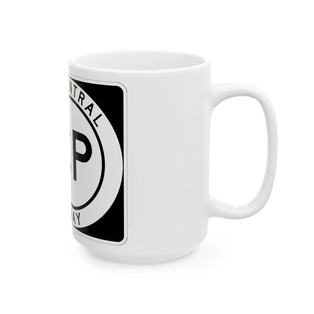 Grand Central Pkwy Shield (New York) (Road Sign) White Coffee Mug - Go Mug Yourself