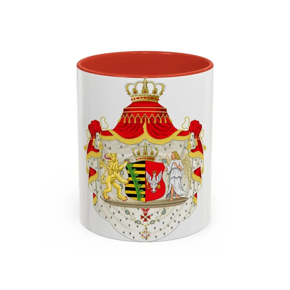 Grand Coat of Arms of Duchy of Warsaw - Accent Coffee Mug 11oz Red - Go Mug Yourself