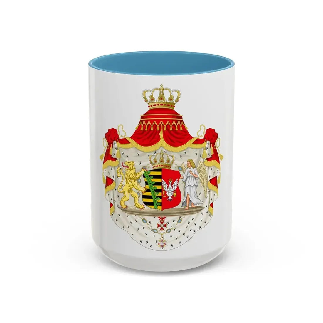 Grand Coat of Arms of Duchy of Warsaw - Accent Coffee Mug 15oz Light Blue - Go Mug Yourself
