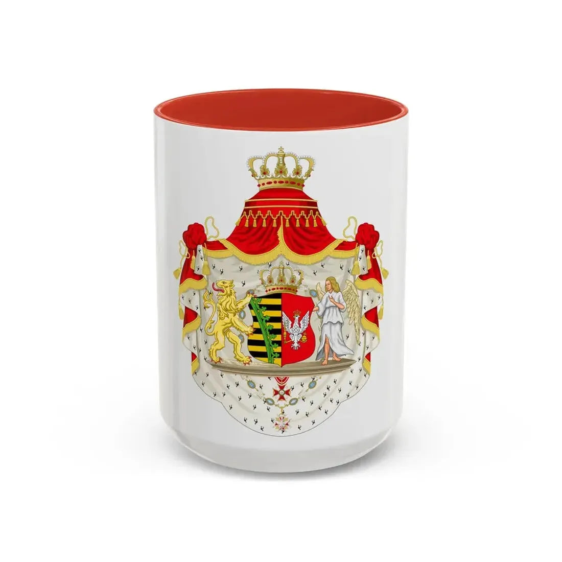 Grand Coat of Arms of Duchy of Warsaw - Accent Coffee Mug 15oz Red - Go Mug Yourself