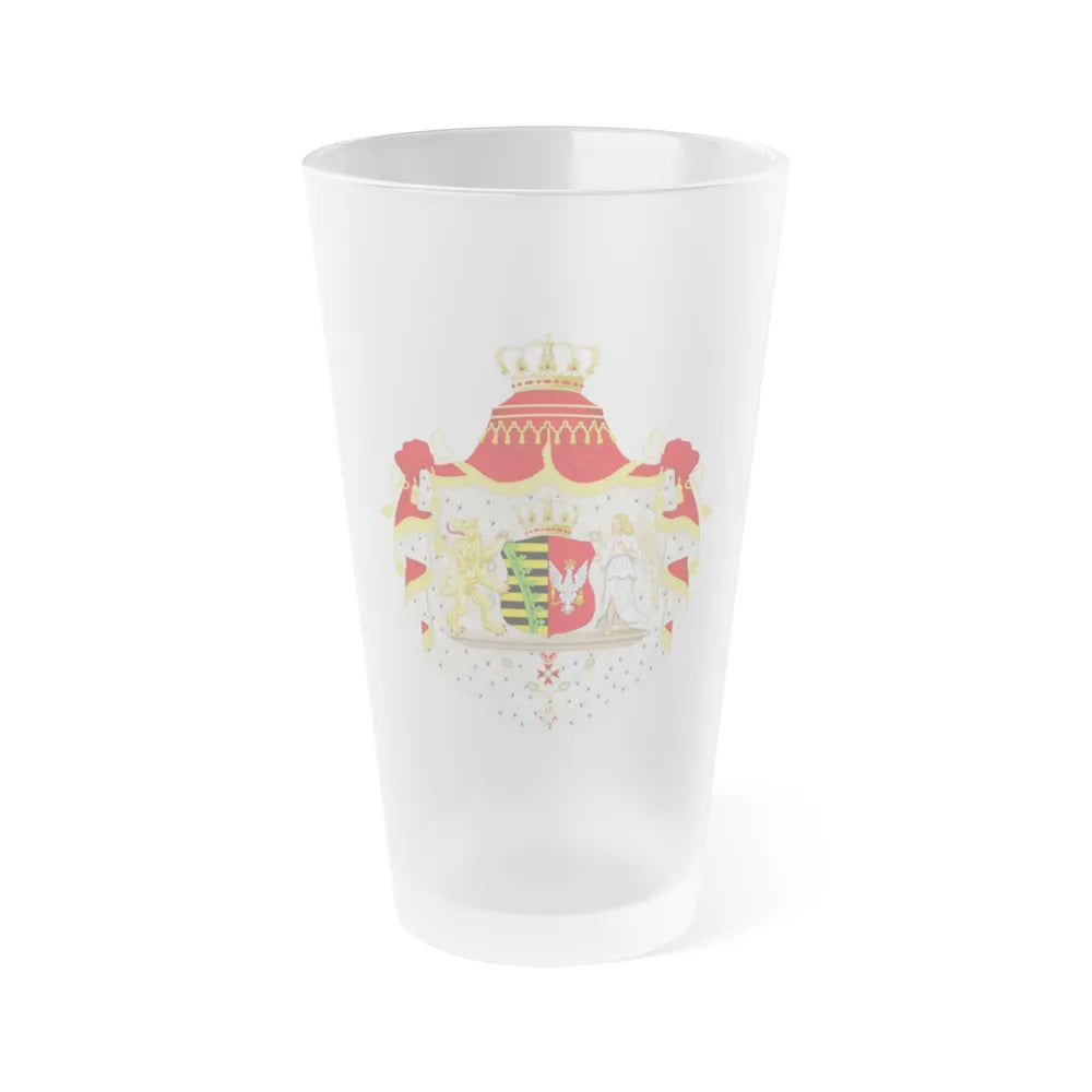 Grand Coat of Arms of Duchy of Warsaw - Frosted Pint Glass 16oz-16oz-Frosted-Go Mug Yourself