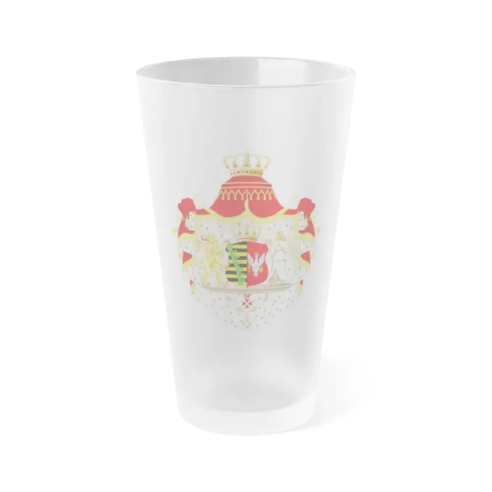 Grand Coat of Arms of Duchy of Warsaw - Frosted Pint Glass 16oz 16oz Frosted - Go Mug Yourself