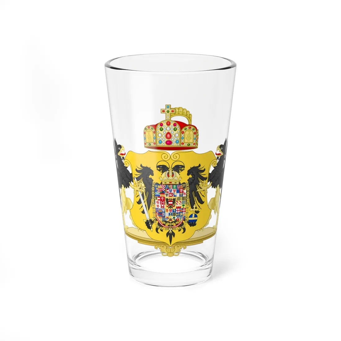 Grand Coat of Arms of Francis II Holy Roman Emperor 1804-1806 (Austria) (Coat of Arms) Pint Glass 16oz 16oz - Go Mug Yourself